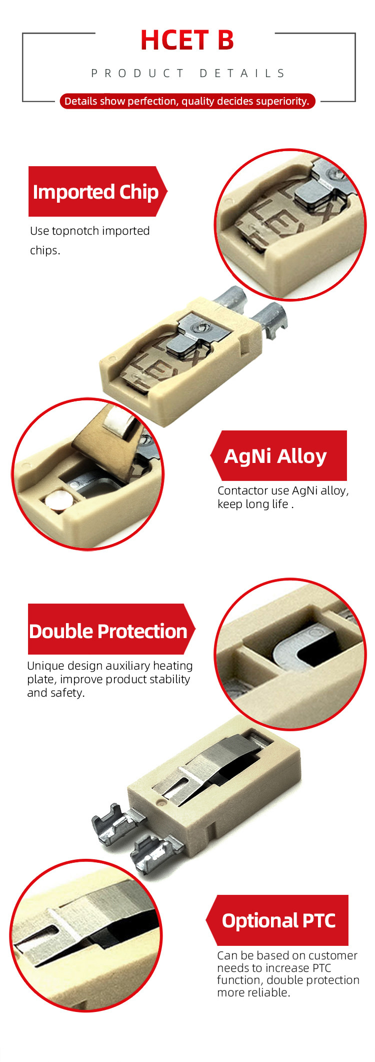 15A Resettable Thermal Cutoff Switch AC Self Holding Overload Protector Waterproof