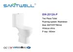 Sanitary Ware Two Piece Toilet , Water Saving P Trap Toilet For Bathroom