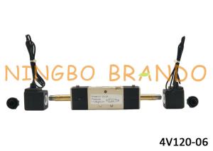 Quality 5/2 Way 1/8'' NPT 4V120-06 Internal Pilot Aluminum Alloy Double Solenoid Pneumatic Valve AC220V DC24V wholesale