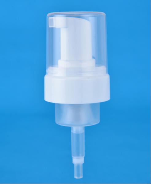 Cheap 43mm Neck 43-410 Foam Pump With Clear Cap 0.8CC Output for sale