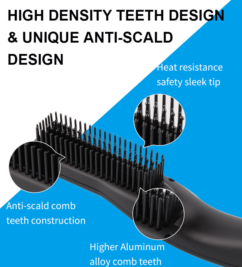 25w Mens Beard Straightener Brush With Carrying Bag