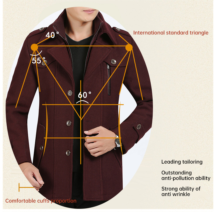 GARMENT DYED Customise OEM Winter Suit for Men's Woolen Business Casual Small Suit