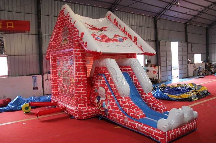 Themed Inflatable Bounce House With Slide For Christmas Eve Normal Structure