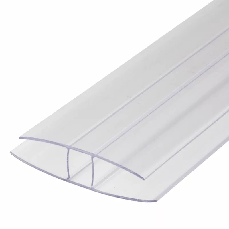 H Shape PC Connector Plastic Profiles Greenhouse Building Accessories For Polycarbonate Roof Sheet