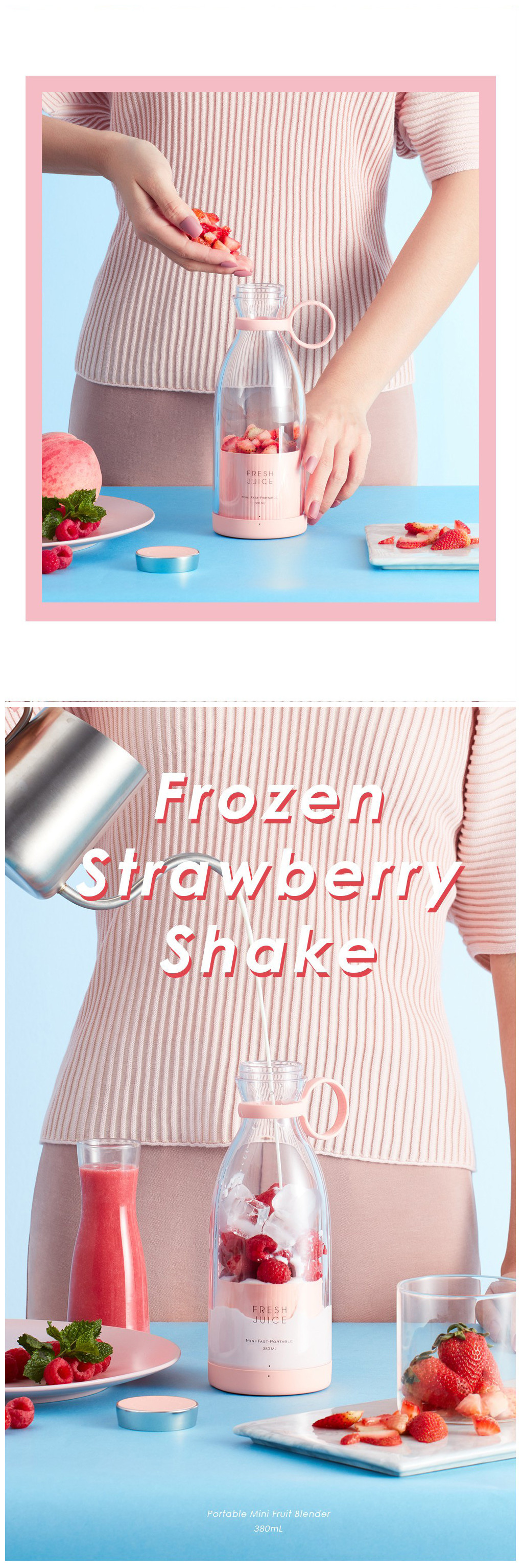 380ml Magnetic Wireless Portable Mini Fruit Juicer New Design Food Grade Material Rechargeable Electric Juicers