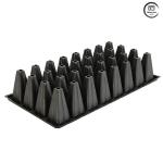 32-Cell Plastic Nursery Seed Tray, Vacuum Formed for Seed Growth, Black Seedling