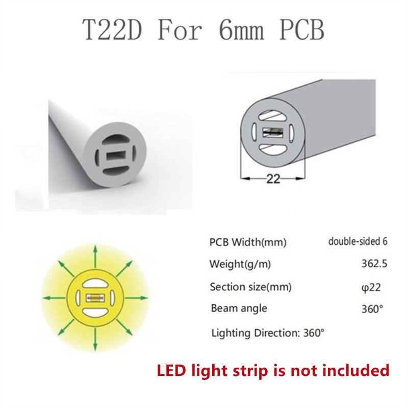 Colorful Separation Cuttable Neon LED Strip Light with 5V 12V 24V AC220V Power Supply