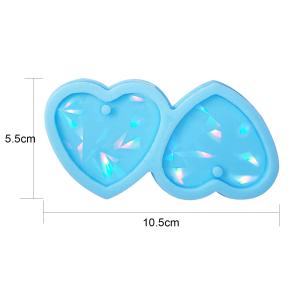 Quality MHC Love Shape UV Silicone Epoxy Resin Molds Jewelry Heart Pendant Beads Holographic Earring Resin Molds wholesale