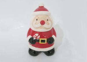 Quality Fashionable Ceramic Santa Claus Cookie Jar , Christmas Biscuit Jar Earthenware wholesale