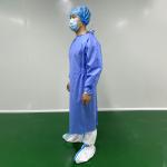 Blue Knitted Cuff Disposable Surgical Gown Ultrasonic Seam SMS Nurse Surgical