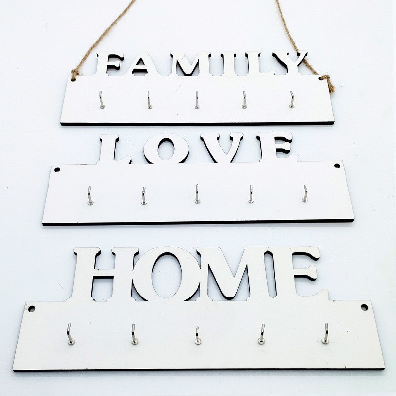 5mm Thickness Sublimation MDF Blanks LOVE HOME FAMILY Wooden Key Sign