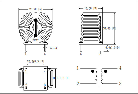 High Current Common Mode Choke Filter Inductor / Toroidal Choke Coil TG-CMC07