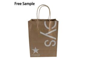 Quality 40gsm FSC CMYK Brown Kraft Paper Bags With Handle wholesale