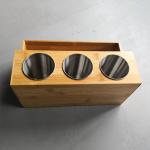 Rectangle Countertop Bamboo Hair Appliance Organizer Hair Dryer Straightener