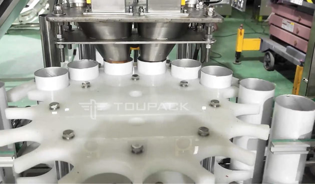 Aluminum Potato Nachos Shrimp Chips Sealing Food Canning Machine With 20 Head Multihead Weigher