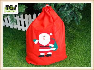 Quality FDA Quality 100% Cotton Reindeer Pattern ChristmasBag Santa Sacks wholesale