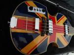 4 string bass guitar Hofner BB2 guitar UK flag on flamed body top Hofner