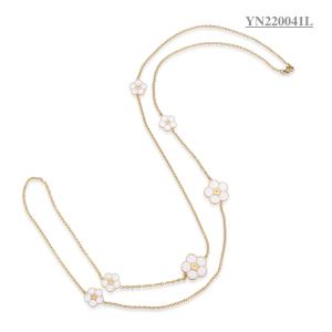 Quality 65CM Stainless Steel Layered Necklace Stacking Flower Pendant Necklace wholesale