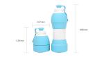 580ML Collapsible Silicone Water Bottle , Sports Compressible Water Bottle