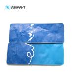 Customized Small Blue Coffee Zipper Bag / Easy Take Laminated Side Gusset