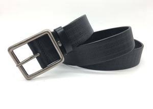 Quality Black 3.8cm Mens Casual Leather Belt With Square Pin Buckle wholesale