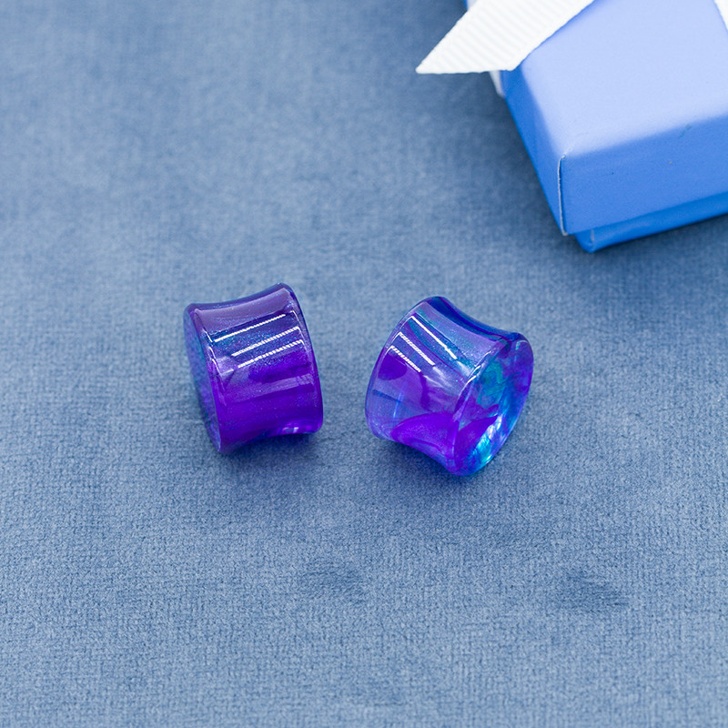 13mm Purple Marble Ear Plug Tunnels
