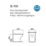 Modern Square Floor Standing Toilet Soft Close Seat Included White Color