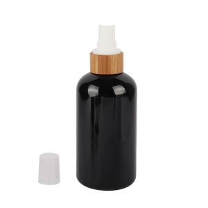 Quality Round Shoulder Cosmetic Spray Bottle Natural Bamboo PET Perfume Spray Bottle wholesale