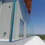 Fine Polished Edge Laminated Safety Glass Balustrades for Balcony Terrace