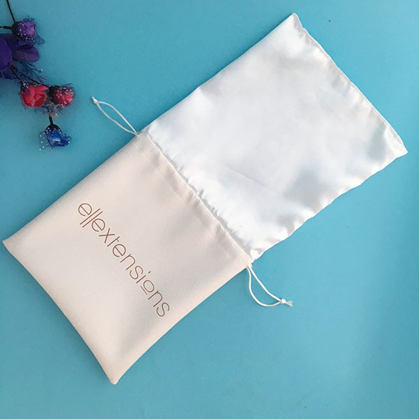 Pu Leather Screen Printing satin Drawstring Bags