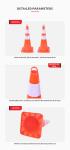 28inch PVC EVA Traffic Safety Cone With Lamp For Road Safety