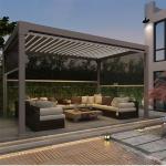Aluminum waterproof louvered gazebo outdoor bioclimatic awning louvered system