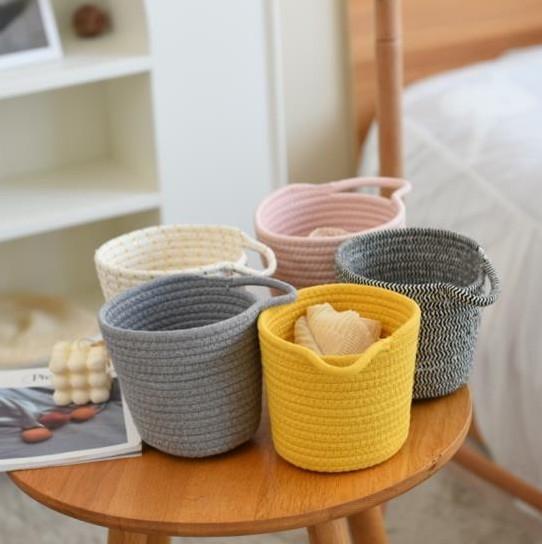 Decorative Custom Woven Cotton Rope Candy Storage Fabric Container Wholesale Spa