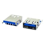 CH0.36mm USB3.0 A Solder Female DIP USB Connector Socket RVS 90 Degrees 9Pins