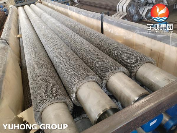 Stainless Steel Serrated Finned Tube High Frequency Welding Wound Spiral Welded