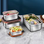 OEM Metal Food Storage Containers 3500ml Stainless Steel Sealed Containers
