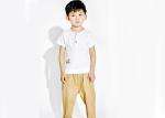 Toddler Boy Summer Clothes , White And Khaki Boys Shirt And Pant Woven Cotton