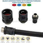 Black RAL9005 Polyamide 6 Straight Quick Connectors M12~M63 with Metal Metric