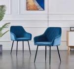 Italy Velvet Upholstered Side Chair Luxury Velvet Fabric Dining Chairs