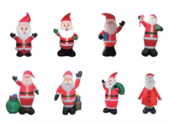 Custom Outdoor Christmas Decoration LED Lights Inflatable Santa Claus For Home Backyard