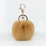 Electroplated Key Chain Ornaments , Pom Pom Fur Ball Keychain 0.02kg