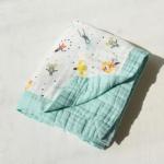 Organic Baby Receiving Blankets Superfine Fiber Customized Layers