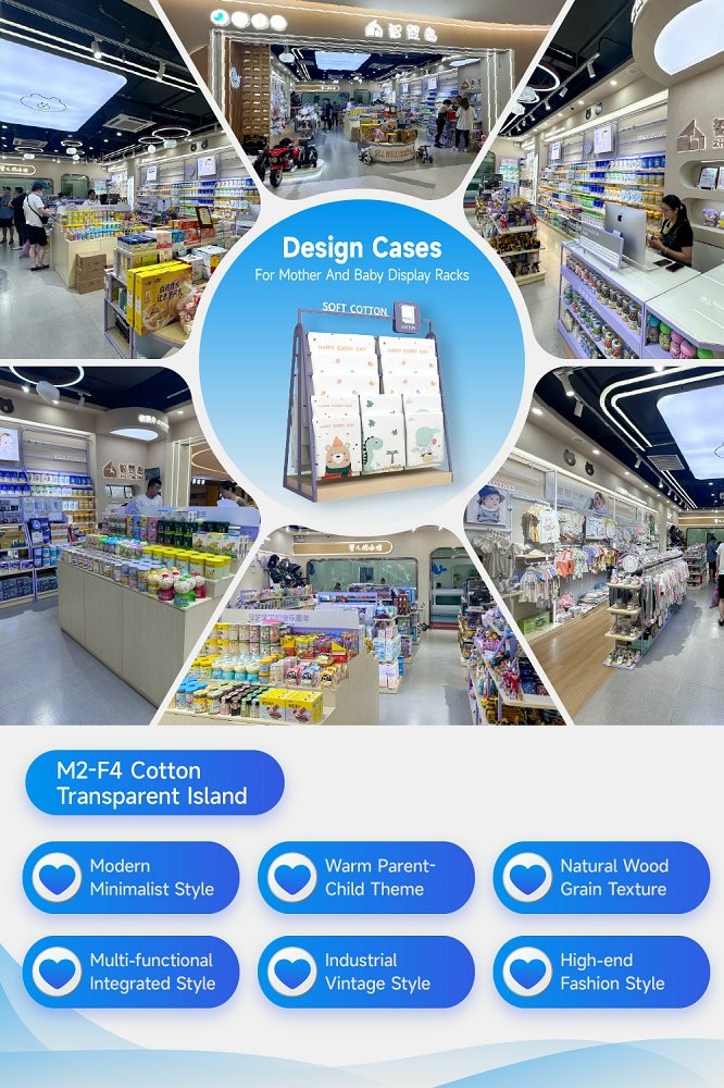 M2-F4 Maternity And Baby Store Transparent Island with Magnetic Signage and Porcelain White Acrylic Letters