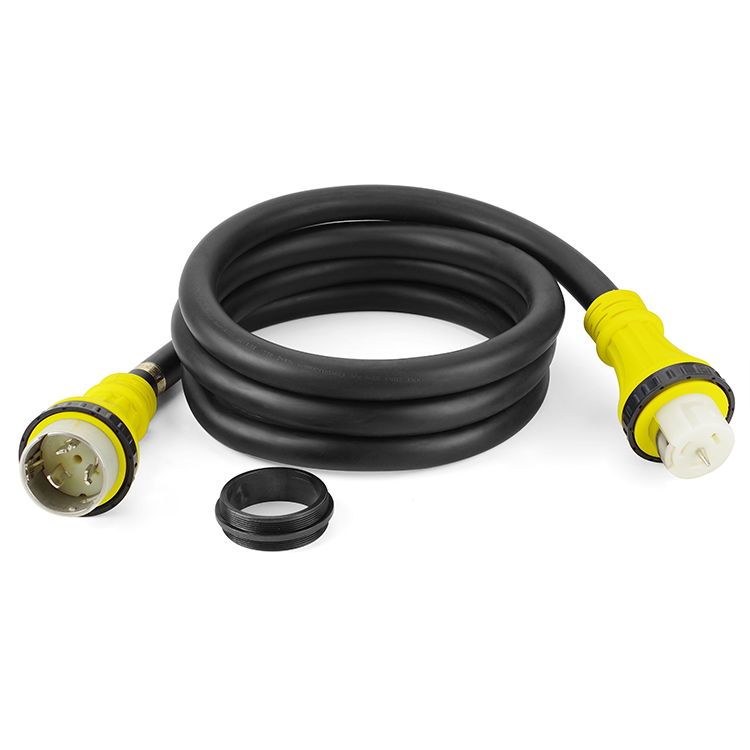 Marine Shore Power Cord SS2-50 Male to Female 50A 125V/250V 100FT 6FT/8FT/10FT/12FT/25FT Length Copper Conductor Material