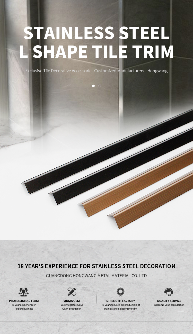 304 no grooving round conrners copper hairline stainless steel corner edge trim