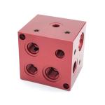 Red Powder Coated Valve Manifold Block Model NO. L195 Hydraulic Block for