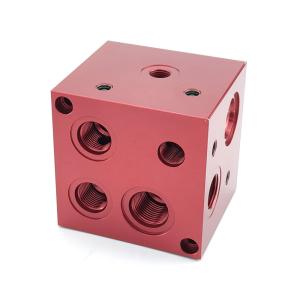 Quality RoHs Red Powder Coated Slide Blocks Hydraulic Cylinder Block Manifold Blocks Customized wholesale