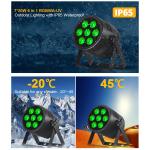 RGBWA UV 6 in 1 Waterproof 7x20W Par Light Waterproof LED Par Light Outdoor IP65