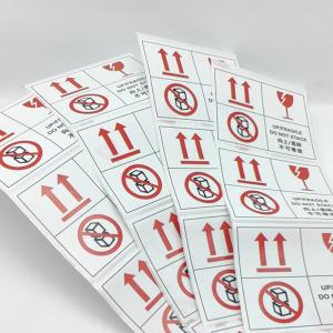 Quality Permanent Warning Label Stickers Waterproof 60 X 50mm Fragile Packaging Labels wholesale