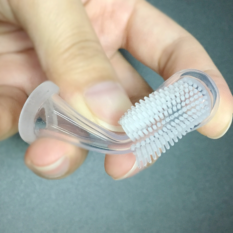 High Quality Food Grade Eco-Friendly Soft Kid Toy Silicone Baby Finger Toothbrush